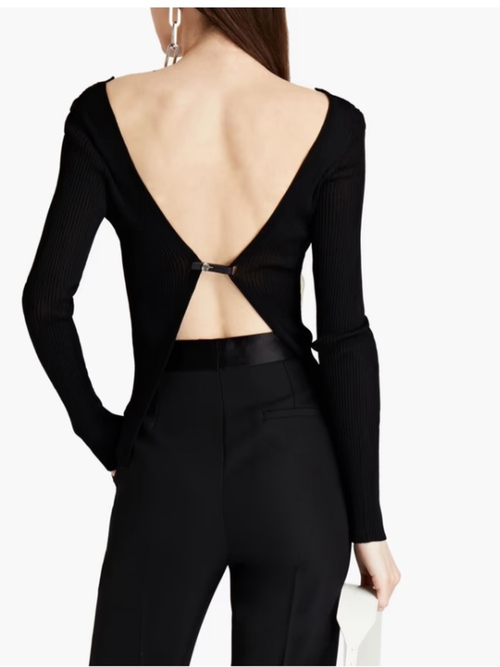 1017 ALYX 9SM Black Ribbed Open-Back Jersey Top XS NEW $700 Made in Italy